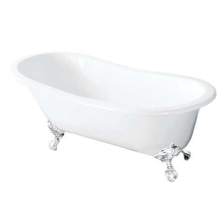 AQUA EDEN Clawfoot Bathtubs, 54 L, 30.31 W, White/White, Cast Iron VCTND5431BW